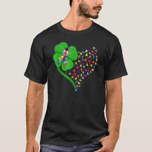 Funny Autism Clover Autism Mom Boy St Patrick S Da T-Shirt