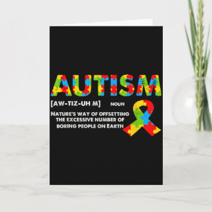 Funny Autism Definition - Autism Awareness Month  Card