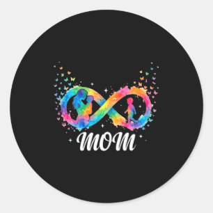 Funny autism mom quote neurodiversity awareness classic round sticker