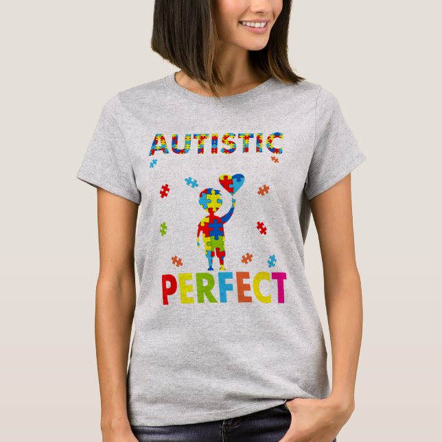 Funny Autism quotes "Society Says I'm Autistic, Go T-Shirt (Front)