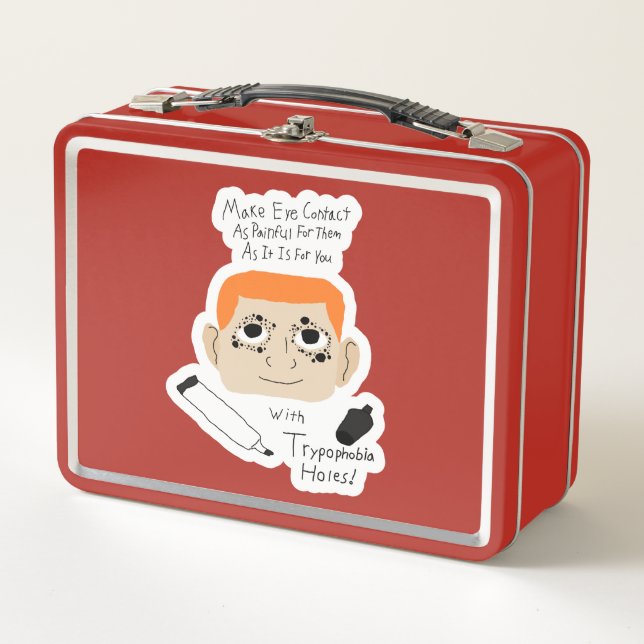 Funny Autistic Advice on Avoiding Eye Contact Metal Lunch Box (Front)