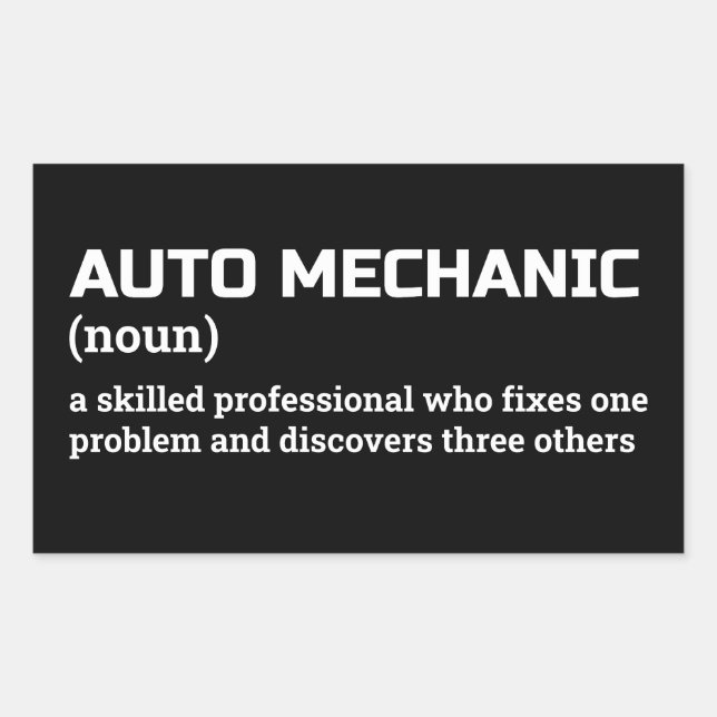 Funny Auto Mechanic Definition Sticker (Front)
