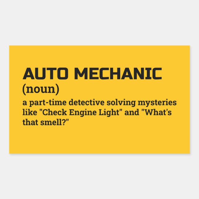Funny Auto Mechanic Job Definition Sticker (Front)