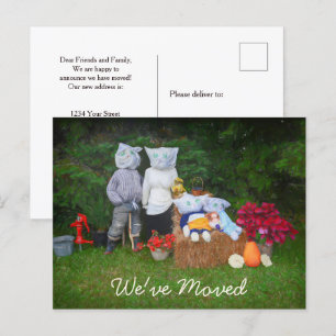 Funny Autumn Family Country Rustic Farm Moving Announcement Postcard