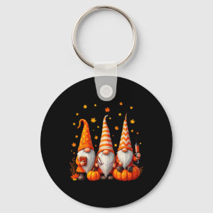 Funny Autumn Gnome Nurse Tee Thanksgiving Gnomes N Keychain