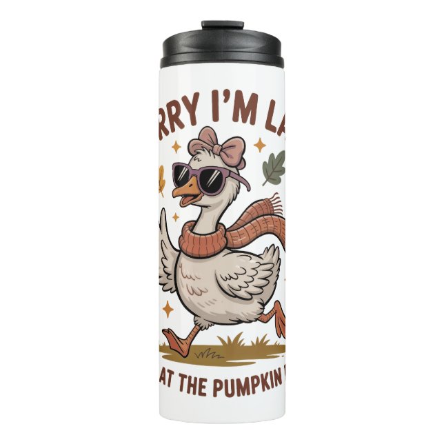 Funny Autumn Goose Thermal Tumbler (Front)