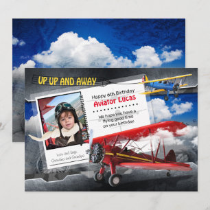 Funny Aviator Plane carte d'anniversaire