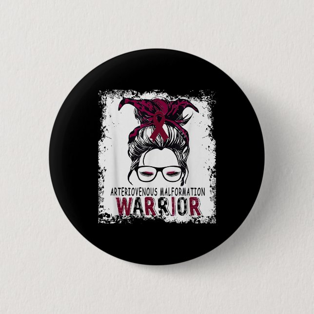Funny Avm Arteriovenous Malformation Awareness,  2 Inch Round Button (Front)