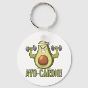Funny Avo-Cardio Avocado Fitness Design Keychain