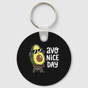Funny Avo Nice Day Cute Avocado Pun Summer Beach Keychain