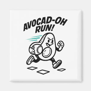 Funny Avocad-oh Pun Run Avocado Sell Meme Softll Magnet