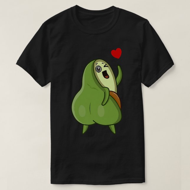 Funny Avocado Cat Cute Face Graphic T-Shirt (Design Front)
