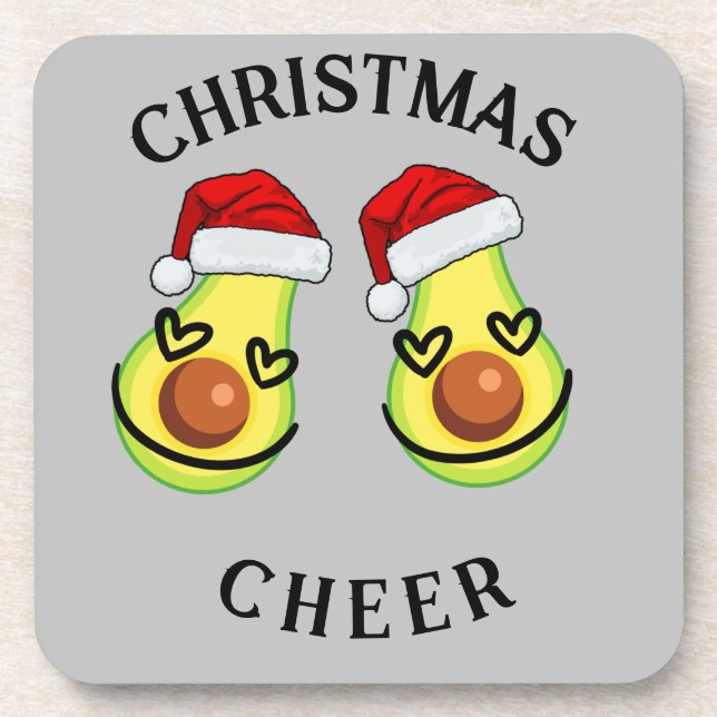 funny avocado christmas cheer coaster (Front)
