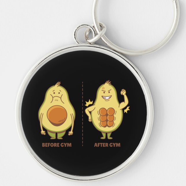 Funny Avocado, Cute Fruit Meme Keychain (Front)