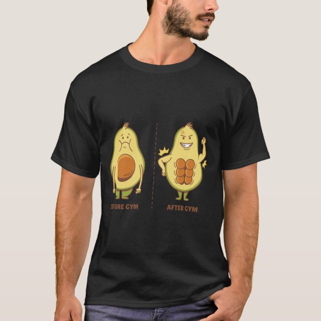 Funny Avocado, Cute Fruit Meme T-Shirt (Front)