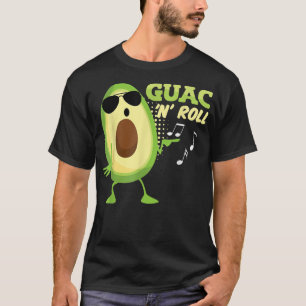 Funny Avocado Guac n Roll Guacamole Meican Rocker T-Shirt