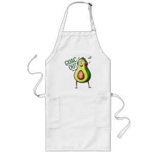 Funny Avocado Music Headphones Long Apron
