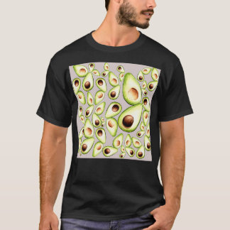 Funny avocado set with grey background T-Shirt