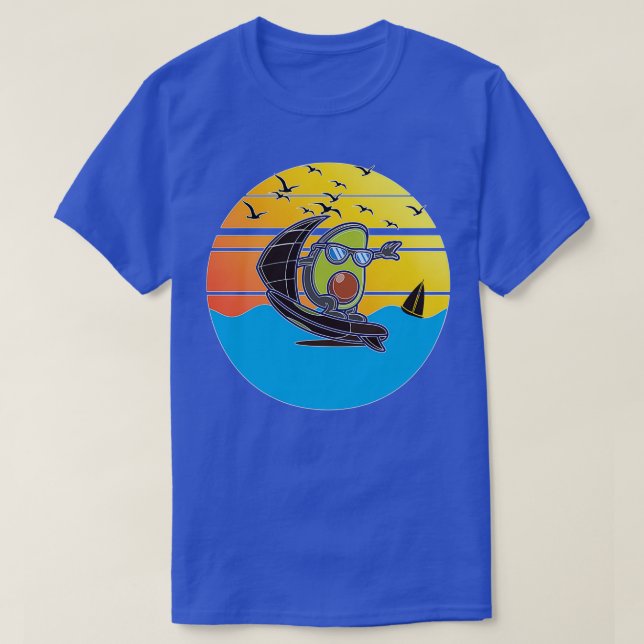 Funny Avocado Surfing 3 T-Shirt (Design Front)