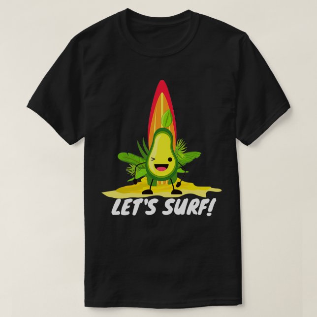 Funny avocado surfing 56 T-Shirt (Design Front)