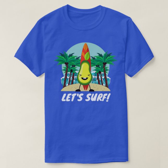 Funny avocado surfing 61 T-Shirt (Design Front)