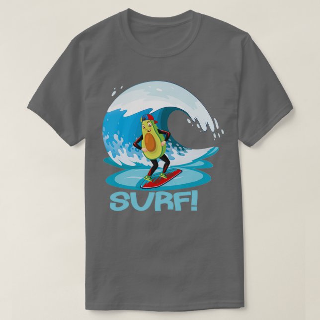 Funny Avocado Surfing sticker Classic TShirt (Design Front)