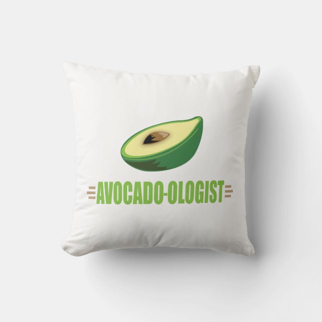 Funny Avocado Throw Pillow (Front)