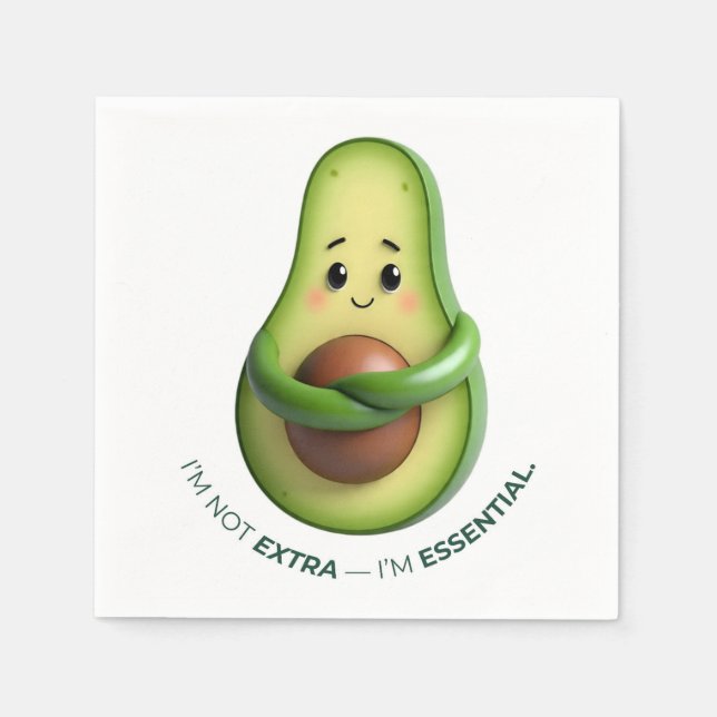 Funny Avocado Tote – I’m Not Extra, I’m Essential Napkin (Front)