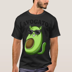 Funny Avogato Cool Glasses Teens Avocado Cat Women T-Shirt