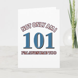 Funny awesome at 101 birthday designs card