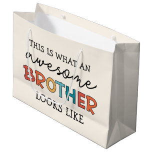 Funny Awesome Brother   Gift for Best Brother Ever Large Gift Bag