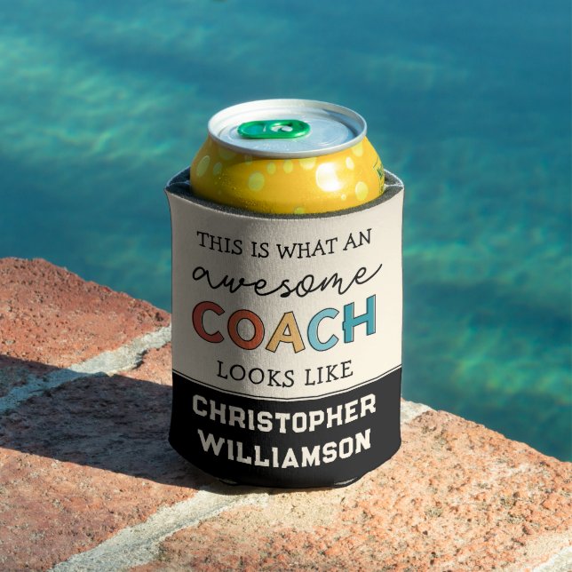 Funny Awesome Coach | Personalized  Best Coach Can Cooler (In Situ Pool)