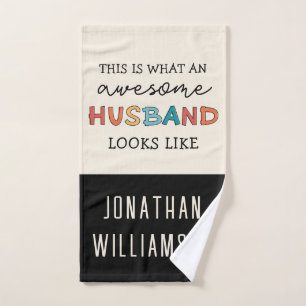 Funny Awesome Husband Gifts Best Husband Ever Hand Towel