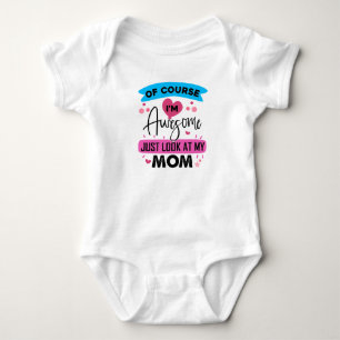 Funny awesome Mom word art  Baby Bodysuit