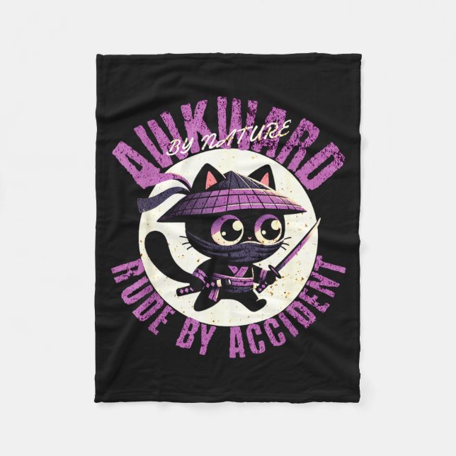 Funny Awkward Nature Quote Rude By Accident Humor  Fleece Blanket (Front)