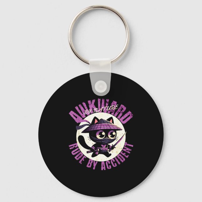 Funny Awkward Nature Quote Rude By Accident Humor  Keychain (Front)