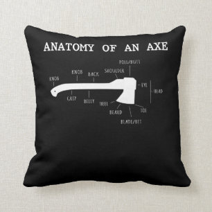 Funny Axe Throwing Anatomy Hatchet Lumberjack Throw Pillow