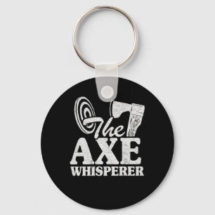 Funny Axe Throwing Gift The Axe Whisperer Quotes Keychain