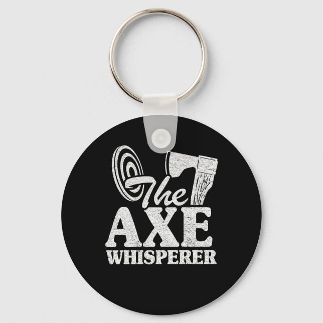 Funny Axe Throwing Gift The Axe Whisperer Quotes Keychain (Front)