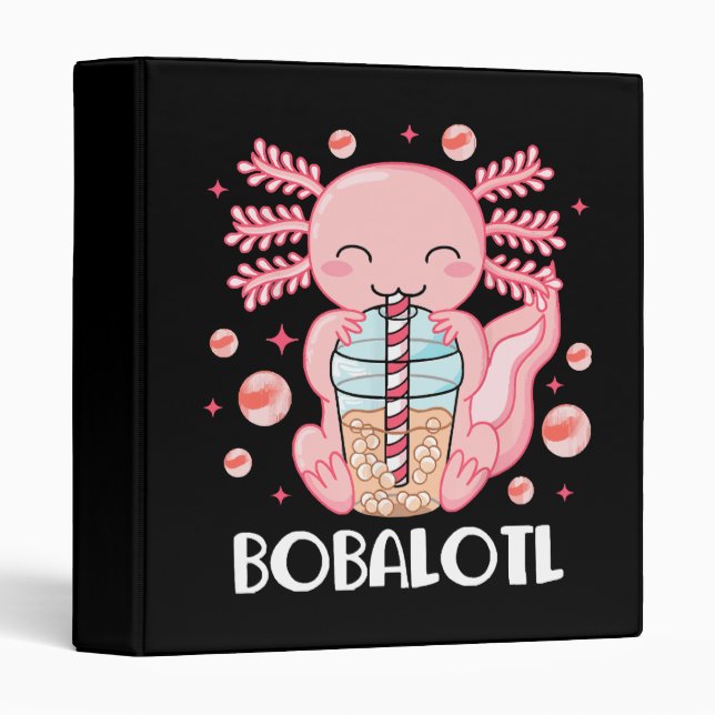Funny Axolotl Bubble Tea Binder (Front/Spine)