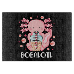 Funny Axolotl Bubble Tea Cutting Board