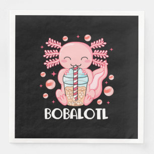 Funny Axolotl Bubble Tea Napkin