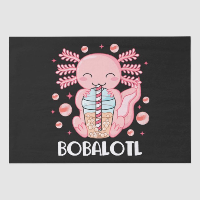 Funny Axolotl Bubble Tea Tissue Paper (Front)