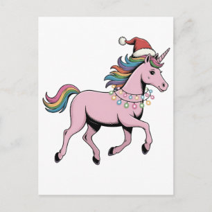 Funny Axolotl Christmas Santa Hat Xmas Outfit Holiday Postcard