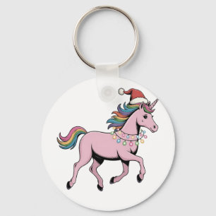 Funny Axolotl Christmas Santa Hat Xmas Outfit Keychain