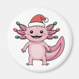 Funny Axolotl Christmas Santa Hat Xmas Outfit Magnet