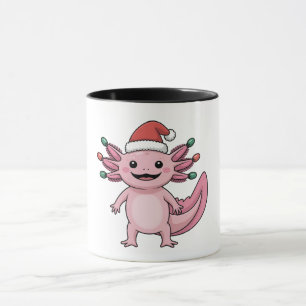 Funny Axolotl Christmas Santa Hat Xmas Outfit Mug