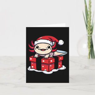 Funny Axolotl Christmas Shirt Santa Hat Xmas Outfi Card