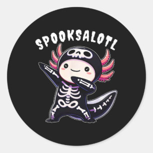 Funny Axolotl Halloween Shirt For Kids Boys Girls Classic Round Sticker