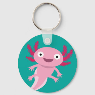 Funny Axolotl Illustration Keychain